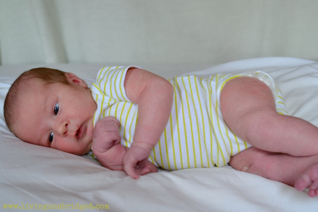 baby boy in stripes